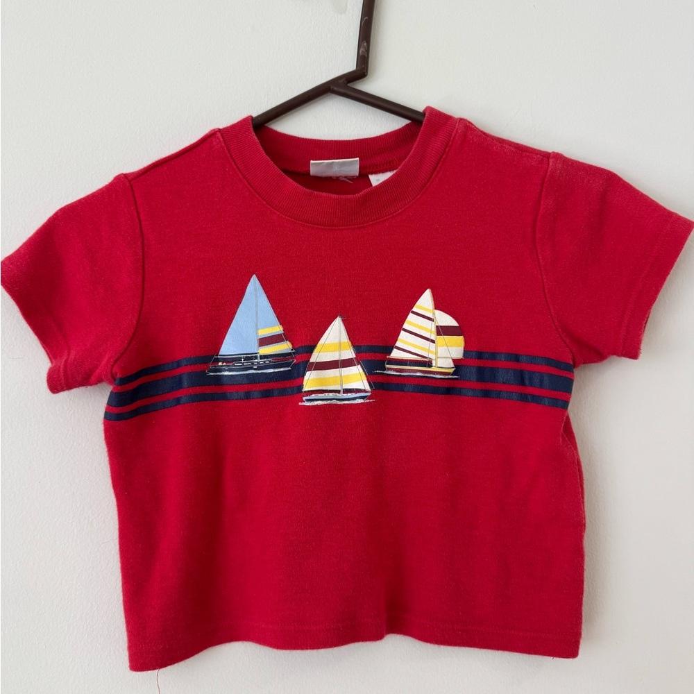Red Short-Sleeve Sailboat Tee